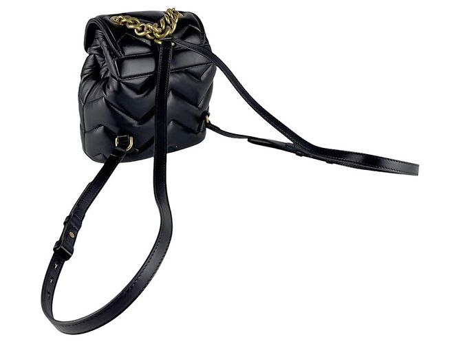 Gucci GG Marmont Lederrucksack Schwarz - Ansicht 11