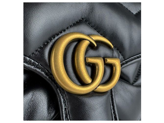 Gucci GG Marmont Lederrucksack Schwarz - Ansicht 12