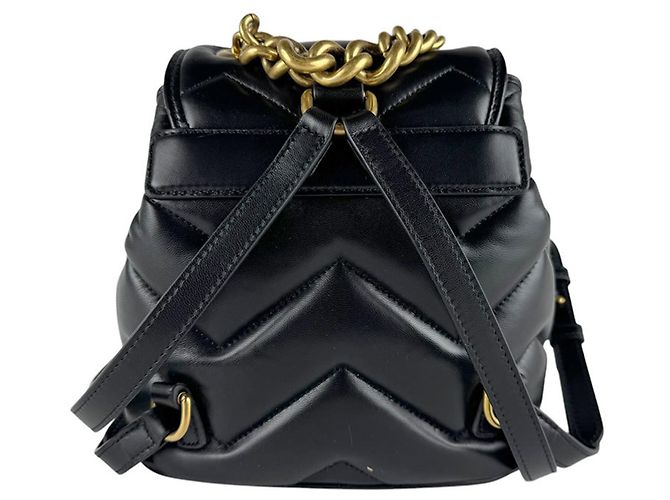Gucci GG Marmont Lederrucksack Schwarz - Ansicht 3