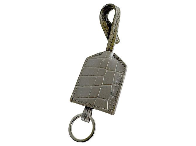 Borsa a tracolla Saint Laurent in pelle goffrata grigia Marrone - vista 11