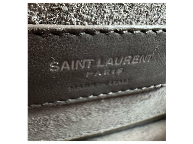 Borsa a tracolla Saint Laurent in pelle goffrata grigia Marrone - vista 13