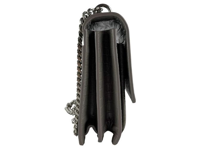 Borsa a tracolla Saint Laurent in pelle goffrata grigia Marrone - vista 2