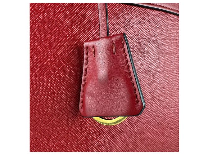 Borsa a mano in pelle rossa Prada Rosso - vista 12