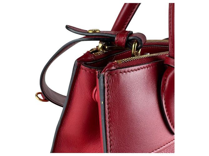 Borsa a mano in pelle rossa Prada Rosso - vista 6