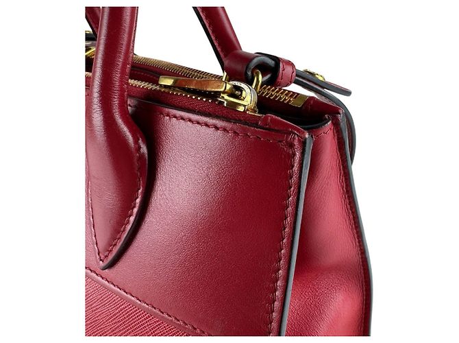 Borsa a mano in pelle rossa Prada Rosso - vista 7