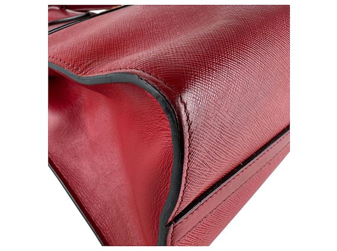 Borsa a mano in pelle rossa Prada Rosso - vista 8