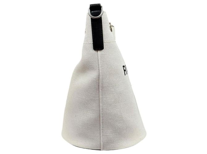 Borsa a secchiello Saint Laurent Rive Gauche Nero Beige - vista 5