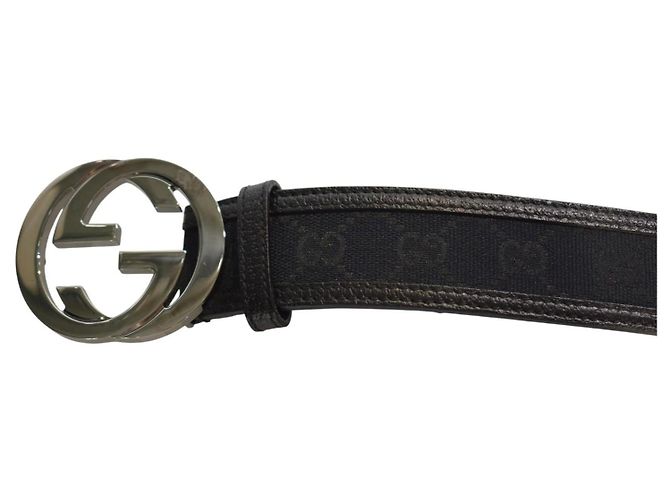 Gucci Gürtel aus GG Monogramm Canvas und Leder Schwarz - Ansicht 4
