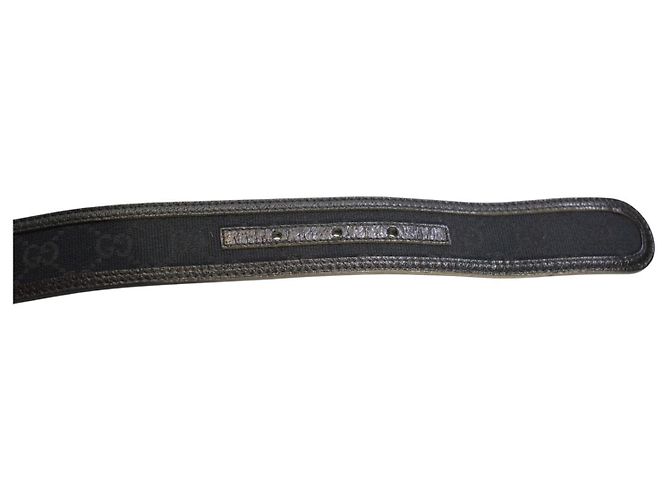 Gucci Gürtel aus GG Monogramm Canvas und Leder Schwarz - Ansicht 5