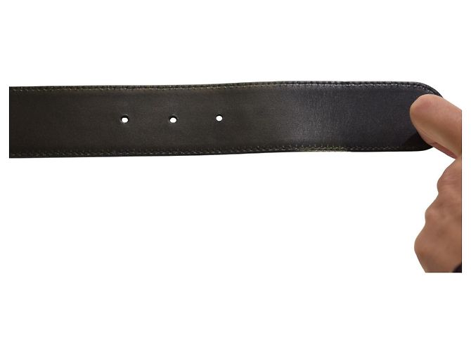 Gucci Gürtel aus GG Monogramm Canvas und Leder Schwarz - Ansicht 6