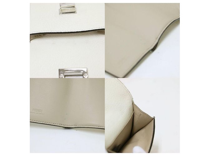 Fendi Peekaboo Micro Dreifach-Geldbörse Weiß - Ansicht 10