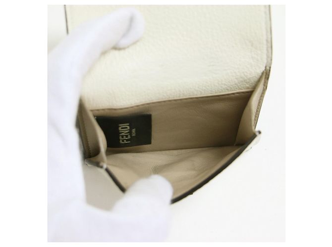 Fendi Peekaboo Micro Dreifach-Geldbörse Weiß - Ansicht 5