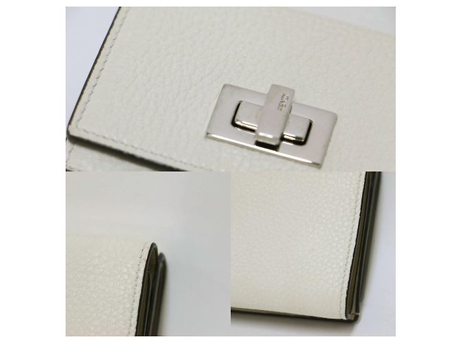 Fendi Peekaboo Micro Dreifach-Geldbörse Weiß - Ansicht 9