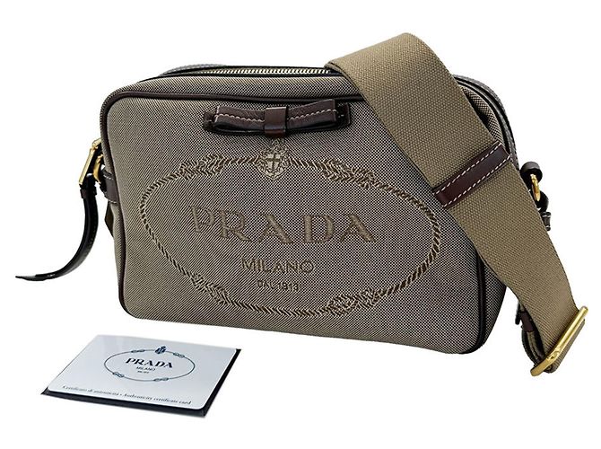 Jacquard Bolso Prada Beige/Marrón Castaño - vista 10