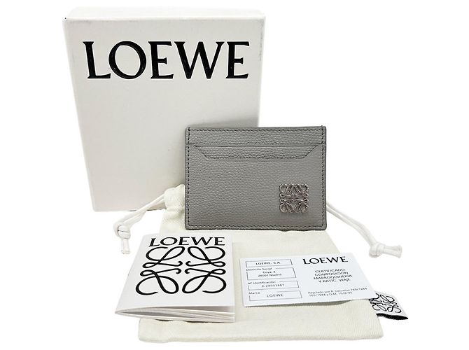 Tarjetero de piel gris Loewe Castaño - vista 5