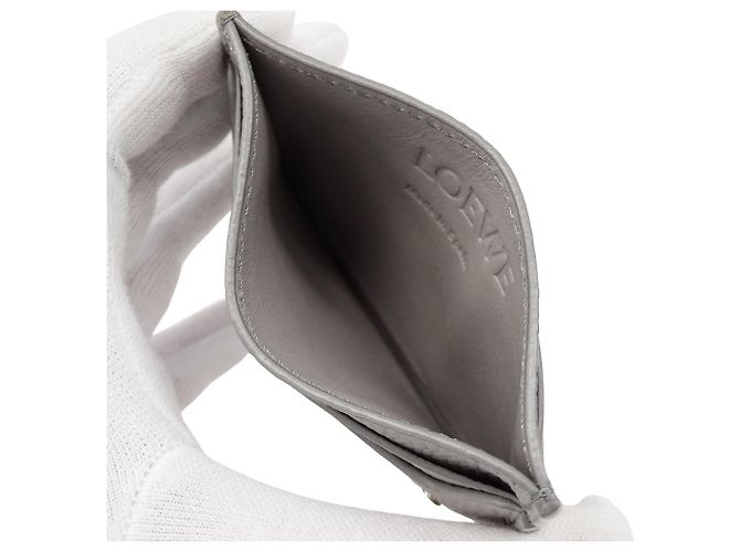 Tarjetero de piel gris Loewe Castaño - vista 6