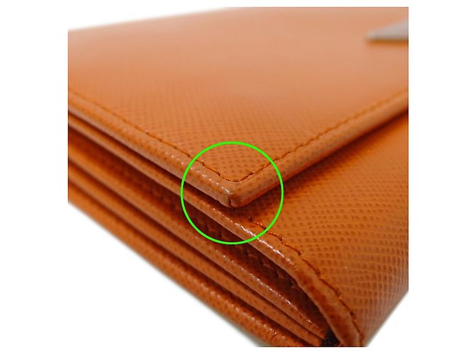 Prada Saffiano Leder Langgeldbörse Orange - Ansicht 10