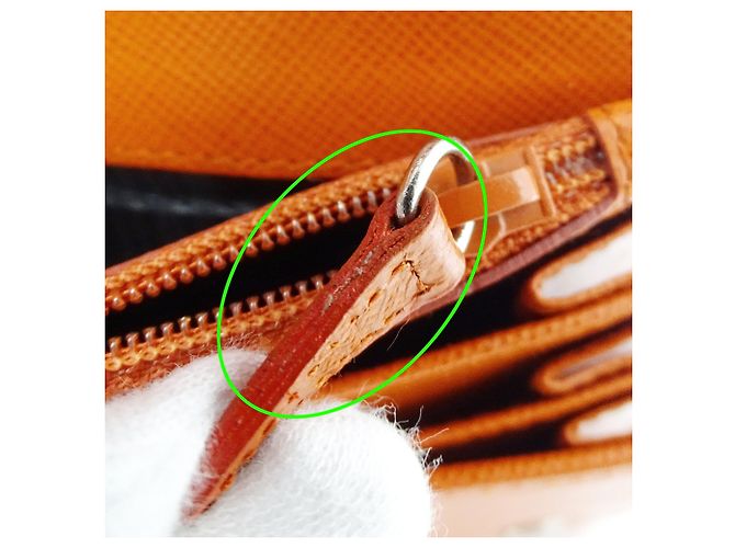 Prada Saffiano Leder Langgeldbörse Orange - Ansicht 13