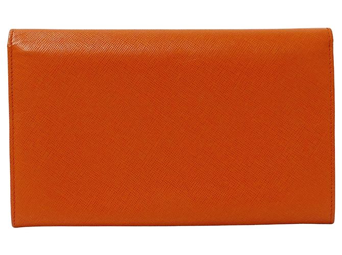 Prada Saffiano Leder Langgeldbörse Orange - Ansicht 2