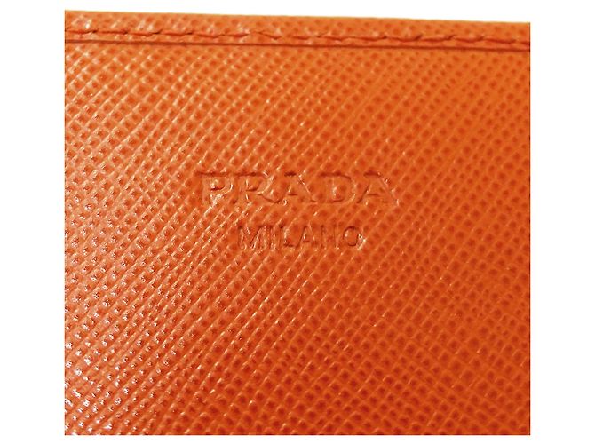 Prada Saffiano Leder Langgeldbörse Orange - Ansicht 6