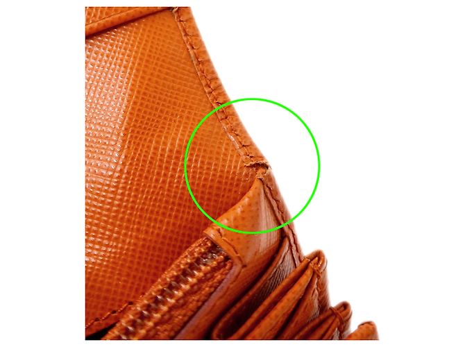 Prada Saffiano Leder Langgeldbörse Orange - Ansicht 9