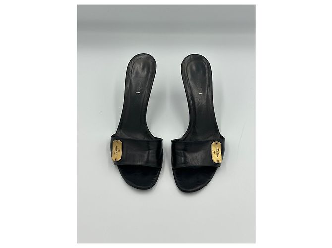 Mule Gucci in pelle nera con logo Nero - vista 3
