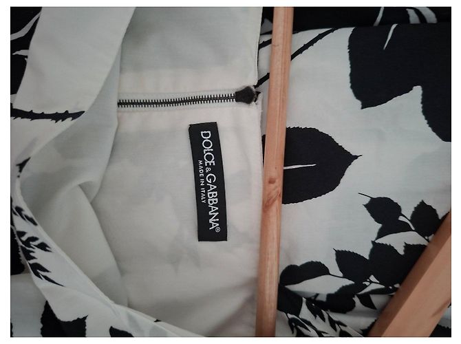Dolce & Gabbana Minikleid mit Rosen-Print Schwarz Weiß - Ansicht 2