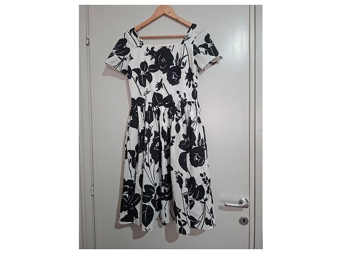 Dolce & Gabbana Minikleid mit Rosen-Print Schwarz Weiß - Ansicht 4