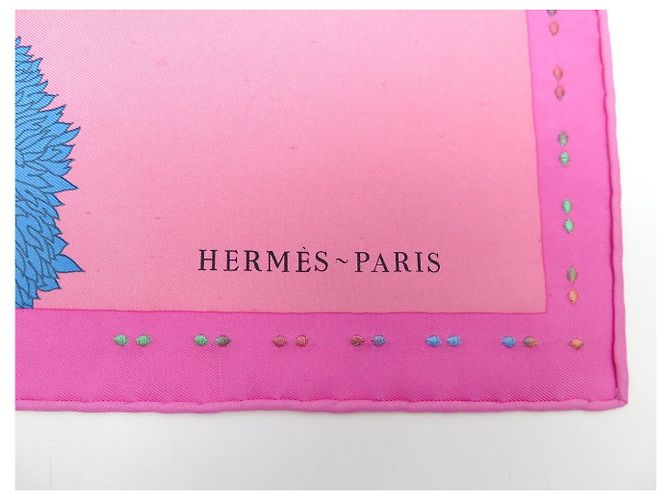 Hermès HERMES GAVROCHE SCHAL QUADRATISCH LEICHT BESTICKTE SEIDE ROSA Pink - Ansicht 6