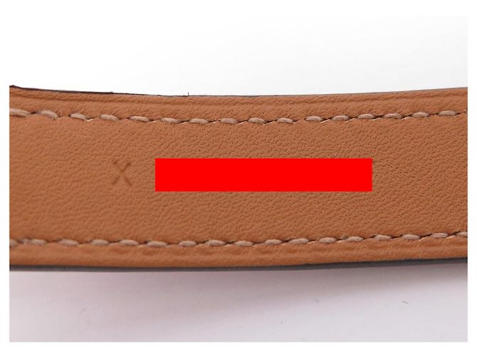 Hermès NUOVO BRACCIALE HERMES DRAG DOUBLE GIRO TAGLIA 2 15.5CM IN PELLE EPSOM BANGLE Rosso - vista 12
