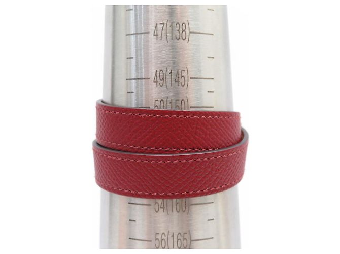 Hermès NUOVO BRACCIALE HERMES DRAG DOUBLE GIRO TAGLIA 2 15.5CM IN PELLE EPSOM BANGLE Rosso - vista 7