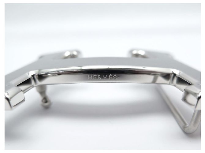 Hermès NUEVA HEBILLA DE CINTURÓN HERMES H SMILEY 32MM ACERO PALLADIUM SILVER Plata - vista 4