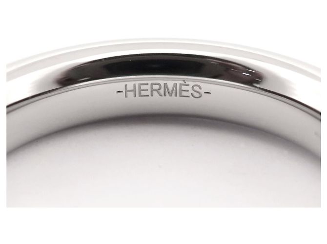 Ring Hermès NUOVO ANELLO PER FULAR HERMES MINI DOG ACCIAIO PALLADIO CHIODI DORATI Argento - vista 5