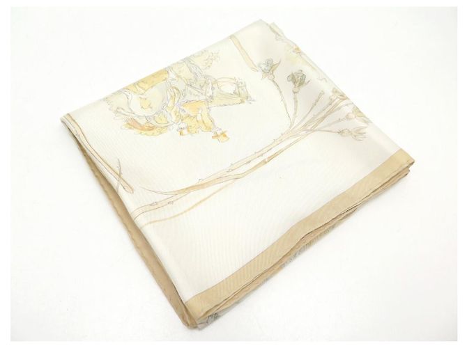 Hermès FULAR VINTAGE HERMES LA COMTESSE DE SEGUR 1ª EDIZIONE 1982 CARRE 90 SETA Beige - vista 13