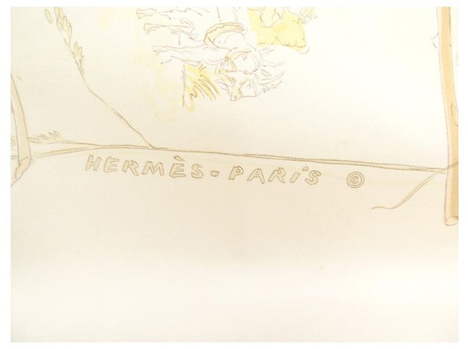 Hermès FULAR VINTAGE HERMES LA COMTESSE DE SEGUR 1ª EDIZIONE 1982 CARRE 90 SETA Beige - vista 6