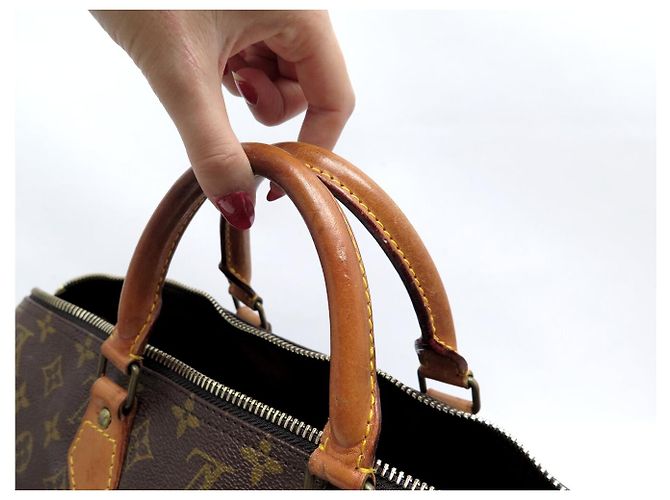 BORSA LOUIS VUITTON SPEEDY 40 IN TELA MONOGRAM M41522 Marrone - vista 13