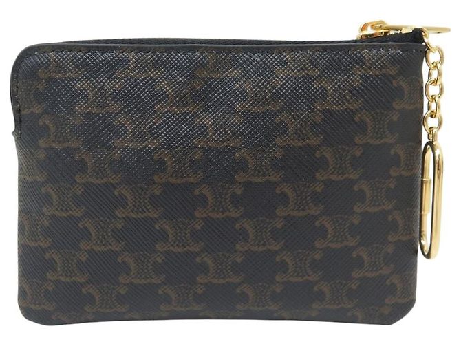 Céline NUEVO MONEDERO CELINE TRIOMPHE CANVAS 10C662CA2 NEGRO MARRÓN - vista 2
