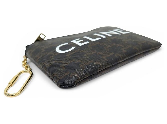 Céline NUEVO MONEDERO CELINE TRIOMPHE CANVAS 10C662CA2 NEGRO MARRÓN - vista 3