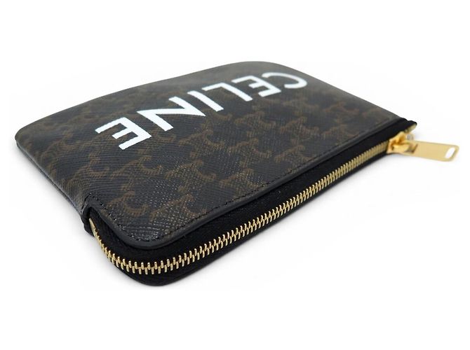 Céline NUEVO MONEDERO CELINE TRIOMPHE CANVAS 10C662CA2 NEGRO MARRÓN - vista 4