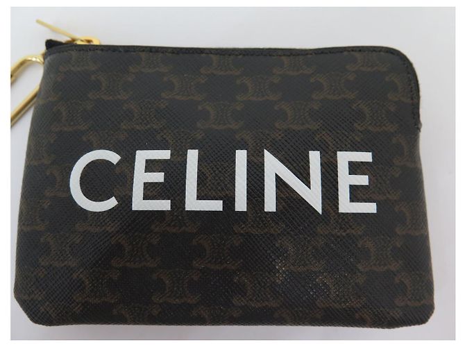 Céline NUEVO MONEDERO CELINE TRIOMPHE CANVAS 10C662CA2 NEGRO MARRÓN - vista 5