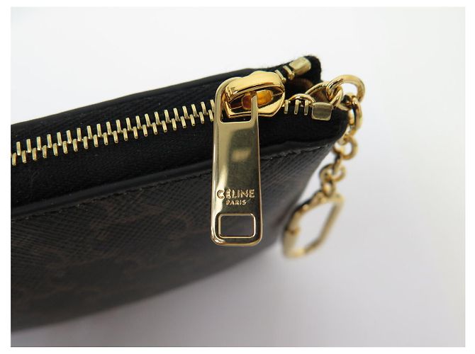 Céline NUEVO MONEDERO CELINE TRIOMPHE CANVAS 10C662CA2 NEGRO MARRÓN - vista 6
