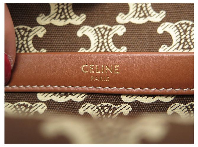 Céline NEUE CELINE THAIS PM CANVAS TRIOMPHE TOTE BAG 199162FOK Braun - Ansicht 10