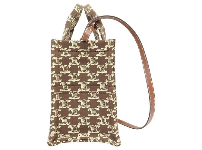 Céline NEUE CELINE THAIS PM CANVAS TRIOMPHE TOTE BAG 199162FOK Braun - Ansicht 4