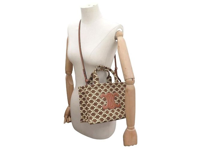 Céline NEUE CELINE THAIS PM CANVAS TRIOMPHE TOTE BAG 199162FOK Braun - Ansicht 7