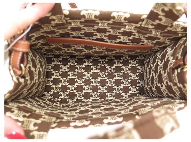 Céline NEUE CELINE THAIS PM CANVAS TRIOMPHE TOTE BAG 199162FOK Braun - Ansicht 9