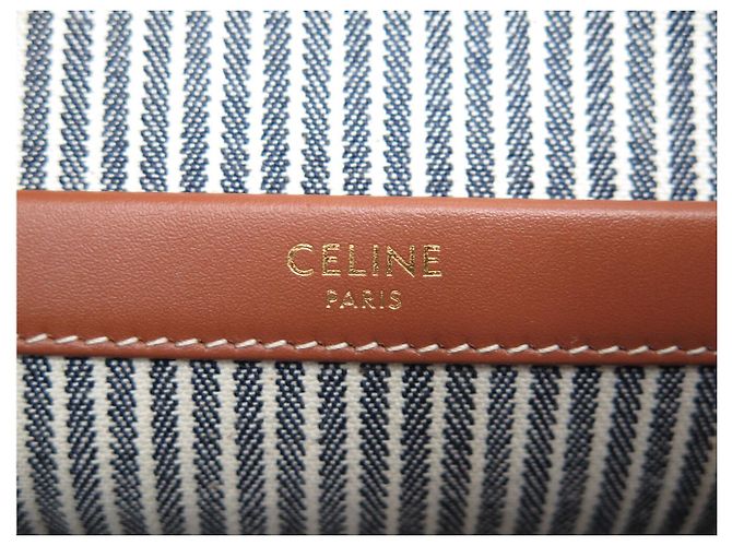 Cabas Céline NUOVA BORSA CELINE THAIS SMALL TOTE BAG 199162FU5 CANVAS Blu navy - vista 11