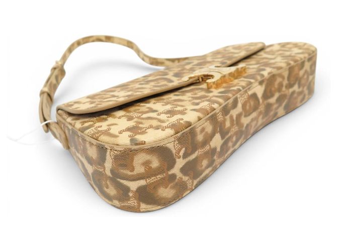 Céline NUOVA BORSA CELINE LOLA MEDIUM IN TELA TRIOMPHE LEOPARD 115532FP3 BAG Cammello - vista 3