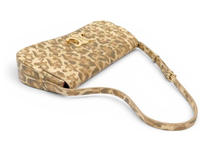 Céline NUOVA BORSA CELINE LOLA MEDIUM IN TELA TRIOMPHE LEOPARD 115532FP3 BAG Cammello - vista 4