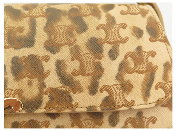 Céline NUOVA BORSA CELINE LOLA MEDIUM IN TELA TRIOMPHE LEOPARD 115532FP3 BAG Cammello - vista 8