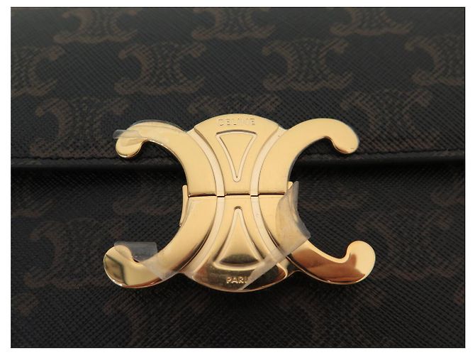 Céline NUOVA BORSA CELINE CLAUDE CANVAS TRIOMPHE 194142CUZ Marrone - vista 6